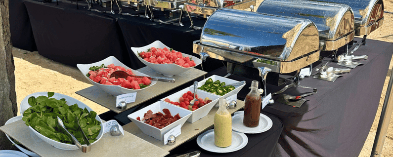 banquet food at a corporate incentive trip