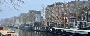 Amsterdam scenery of buildings and river