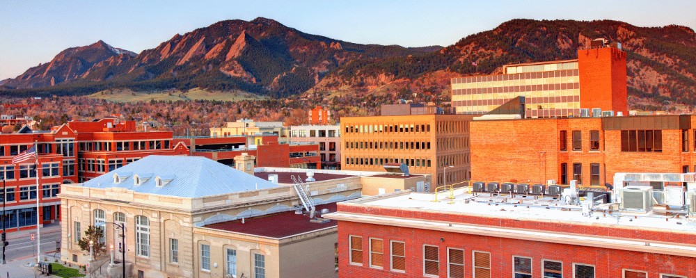 aerial view of boulder, colorado