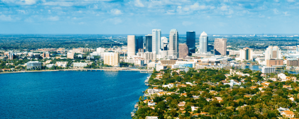 aerial view of tampa, Florida 