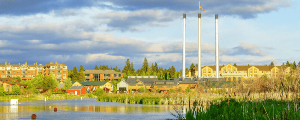 aerial view of bend, oregon