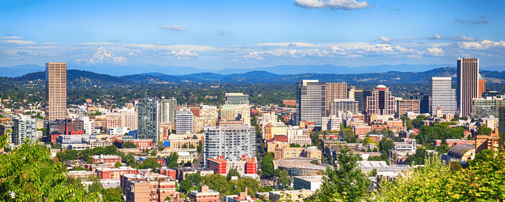 aerial view of portland, oregon