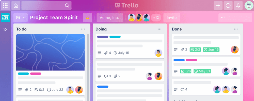 Trello free event management app