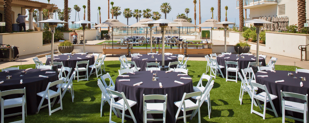 corporate event outdoor lunch buffet set up