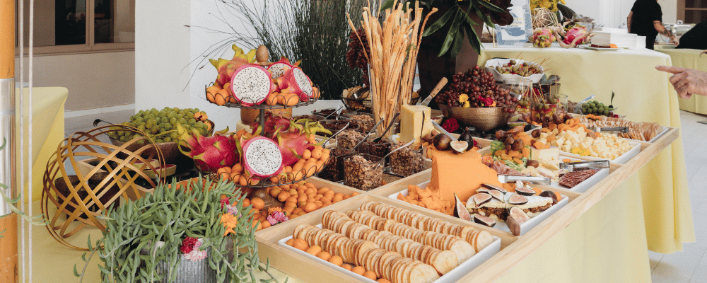 lunch buffet being served for event guests