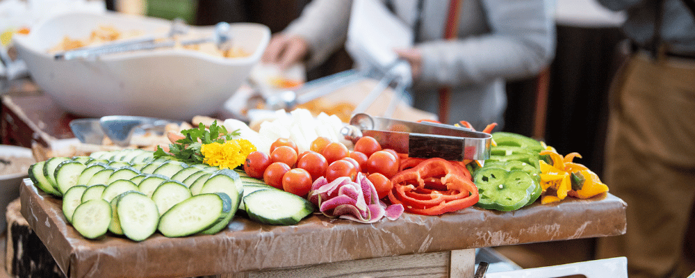 plate of vegetables at a corporate event lunch