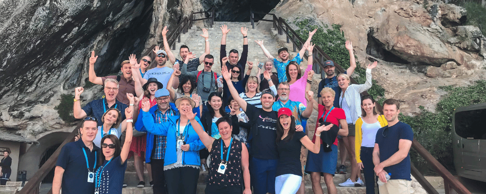 group of channel partners enjoying a snorkeling adventure