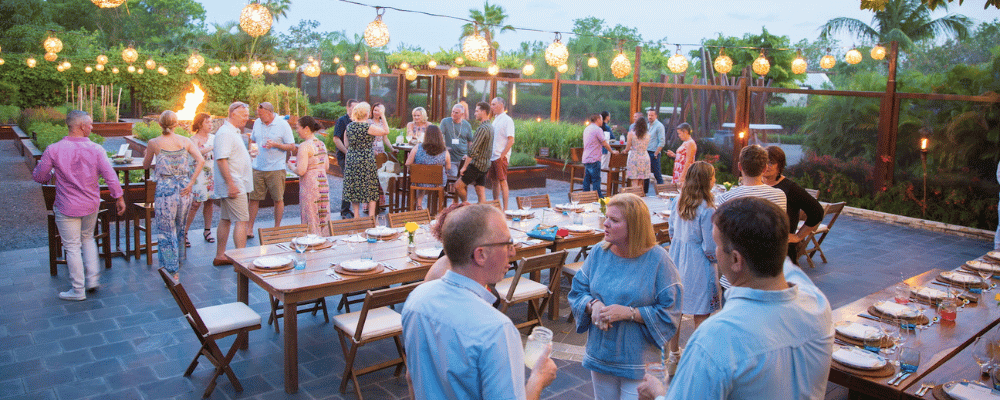 group of event attendees networking over drinks