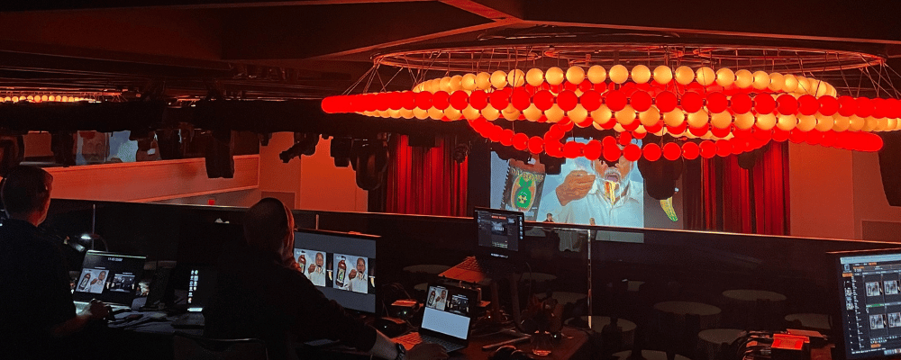 AI light show during a conference