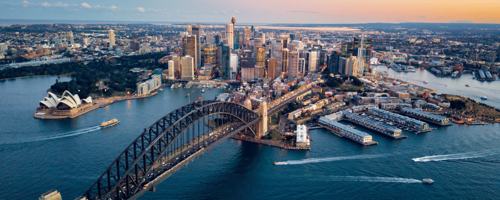 city skyline of sydney, australia