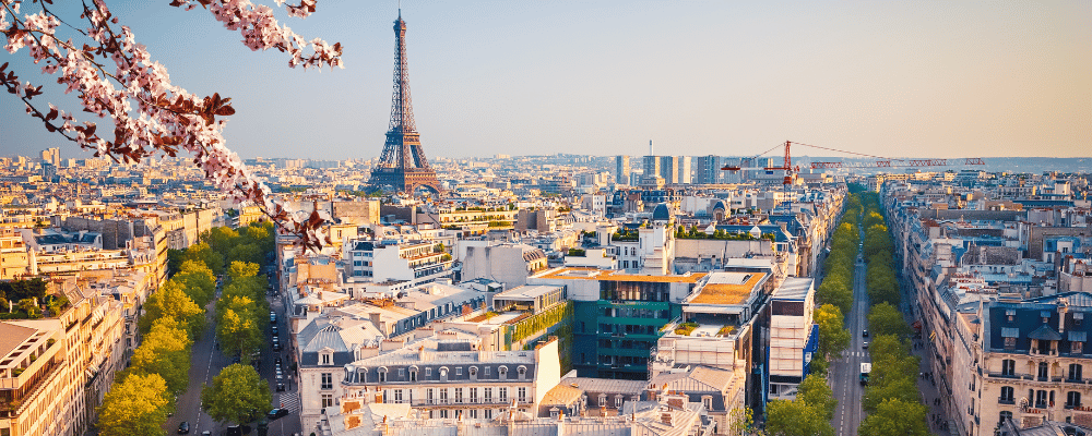 view of the city of paris, france from above