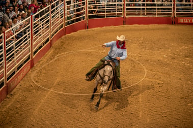 Man on horse at rodeo