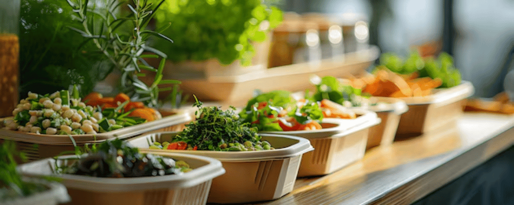 salad bowls at a corporate event