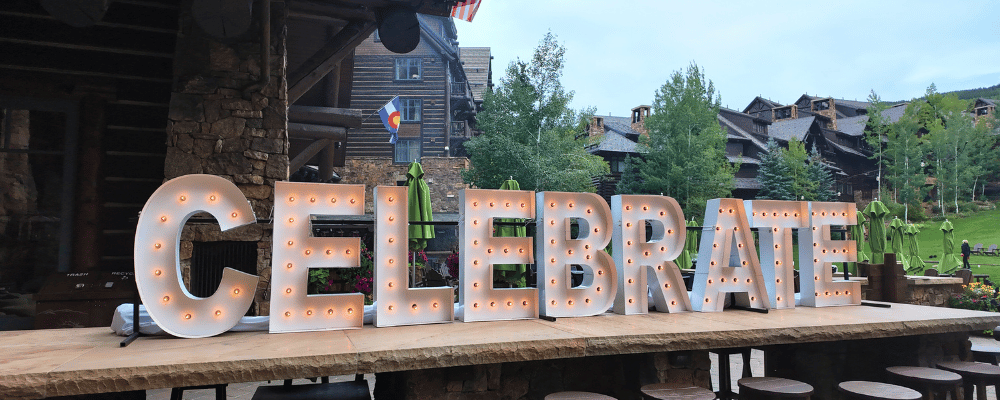 Franchise owners’ celebration sign