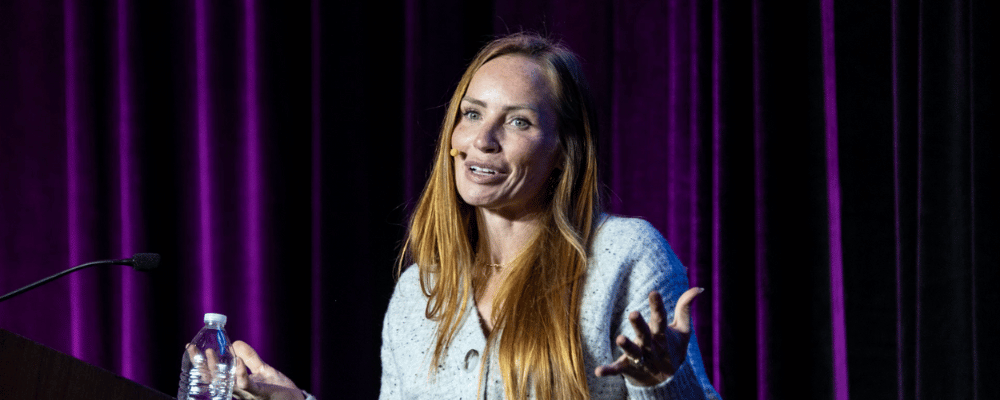 presenter talking during a conference