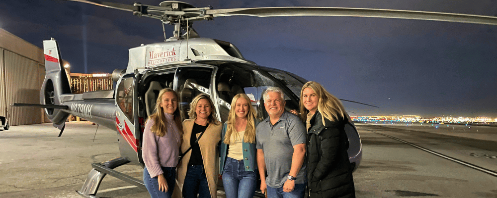 group of event attendees taking a helicopter ride in las vegas