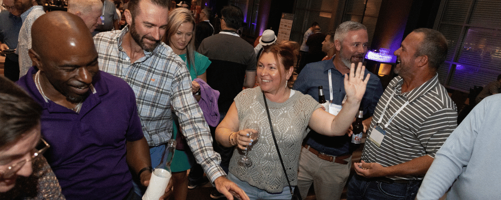 group of event attendees partying in las vegas