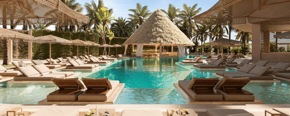 pool view of the Almare, JW Marriott All inclusive Isla Mujeres, Mexico 