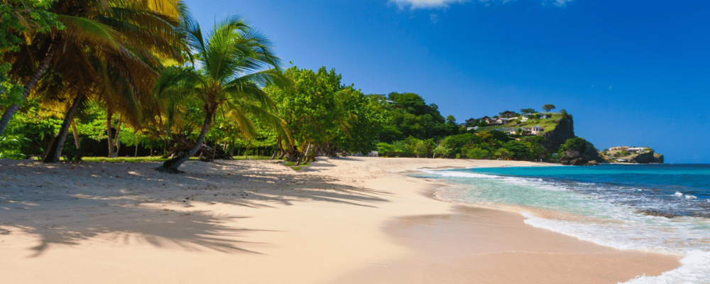 beach view at the Six Senses La Sagesse, Grenada