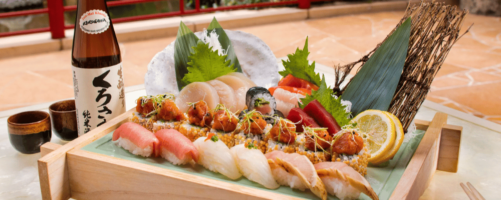 sushi platter at Mizumi Restaurants in Las Vegas