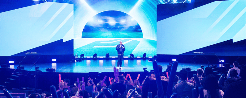 a general session with a speaker on stage