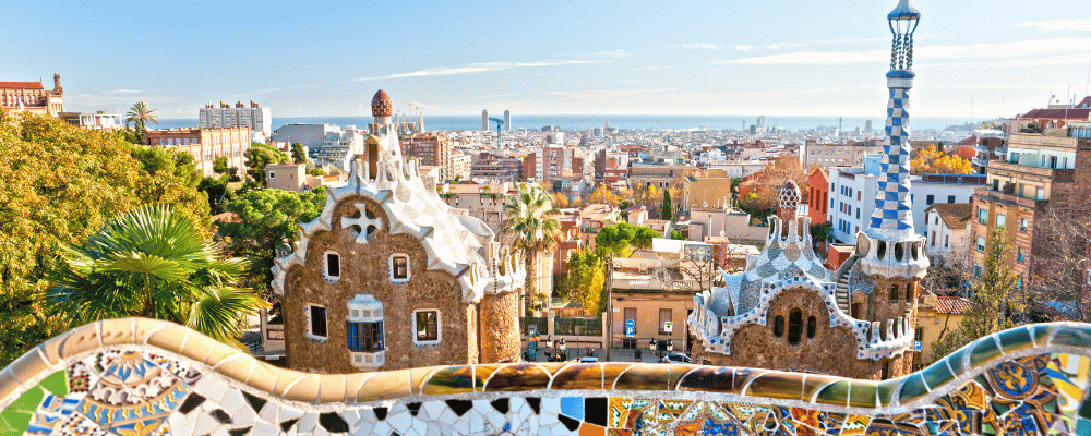 barcelona spain view of the city center