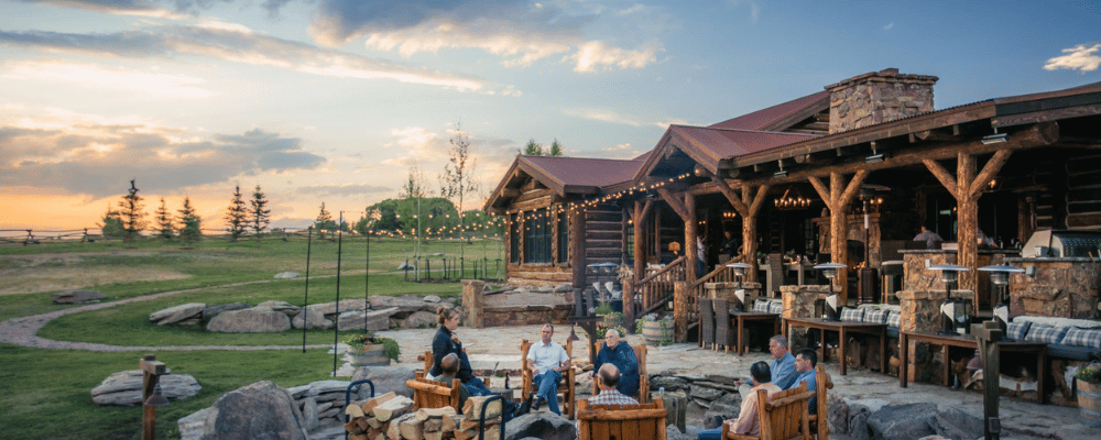 outdoor cabin of brush creek ranch montana