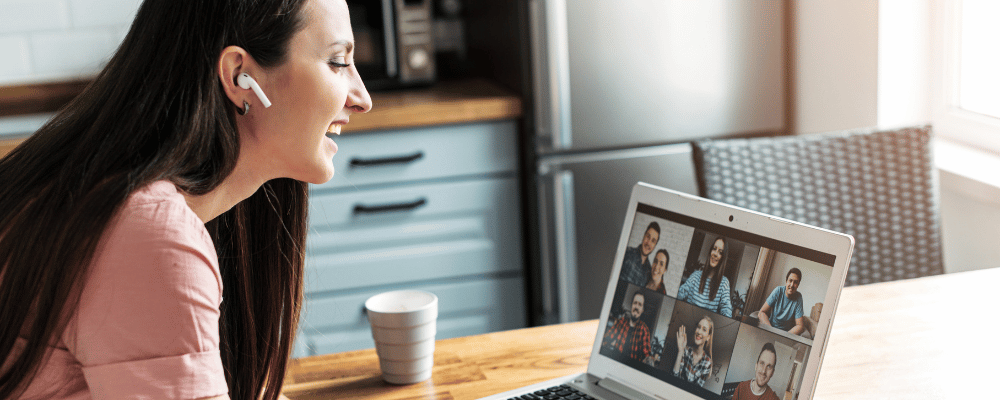 attendee watching a zoom call