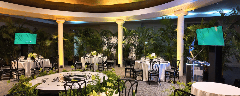 conference dinner set up