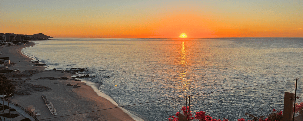 sunset at cabo during an incentive trip event