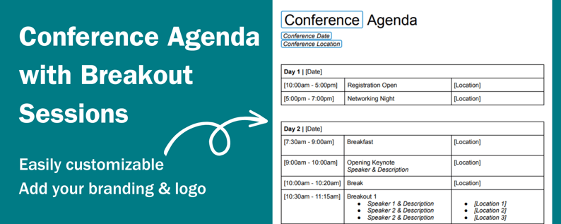 conference agenda breakout session templates