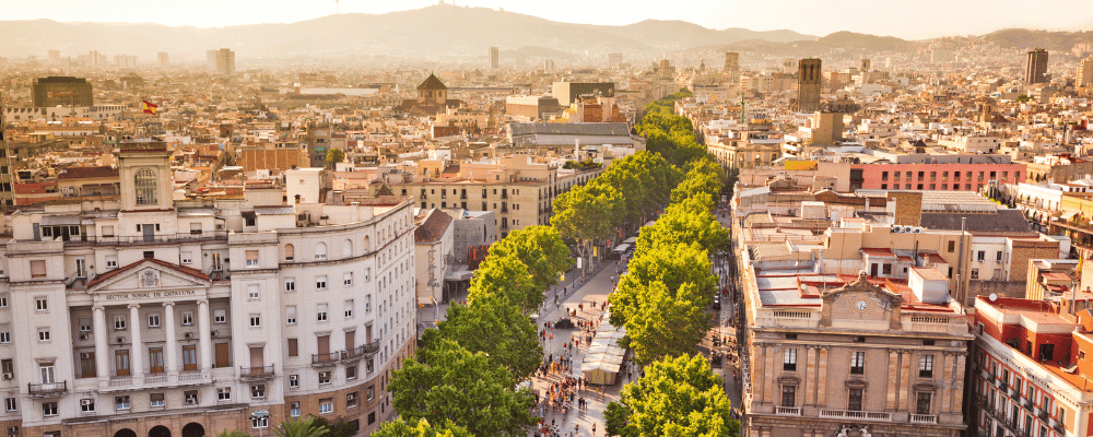Barcelona view of city center