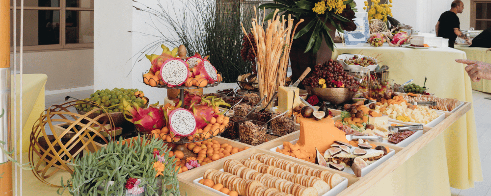 table of corporate event food