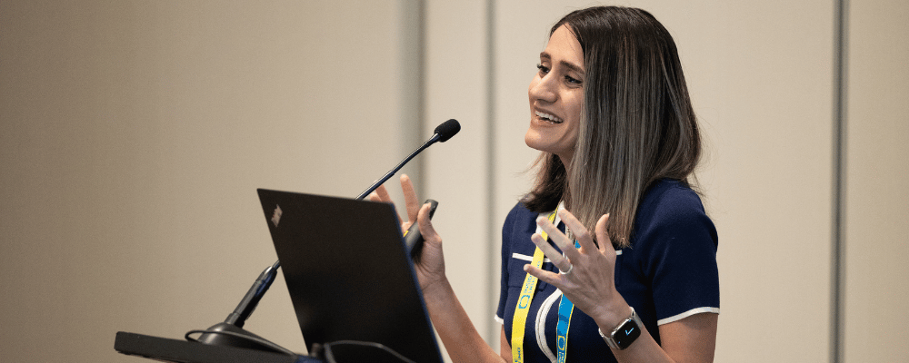 speaker giving a presentation during a session