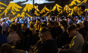 group of attendees at a corporate event
