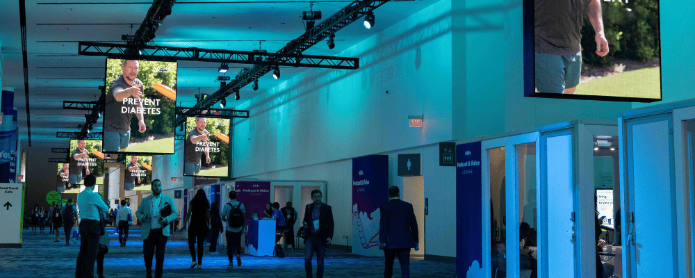 LED screens at a corporate conference