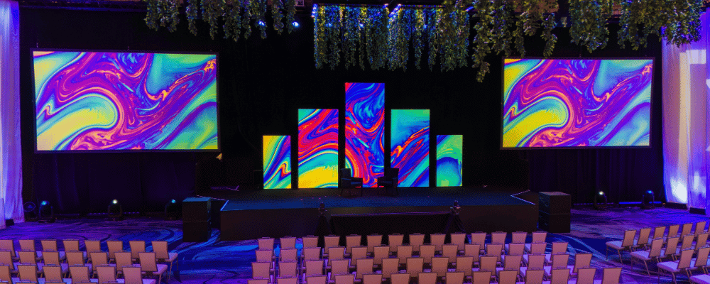 LED screens at a corporate conference