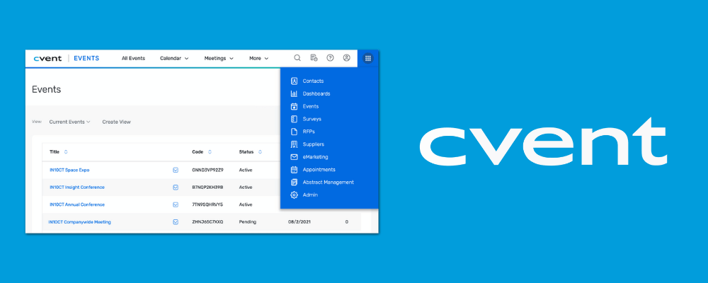 cvent event management app interface example