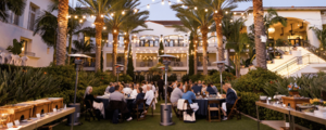 dinner outside at an incentive trip in California