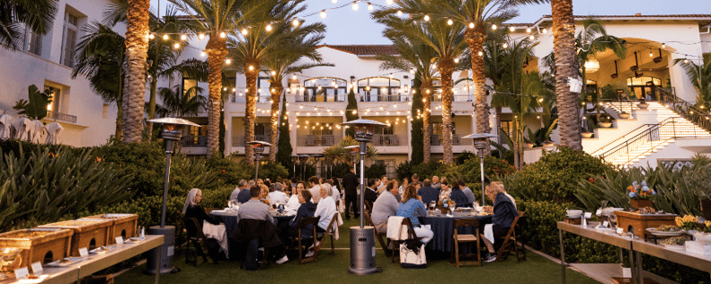 dinner outside at an incentive trip in California