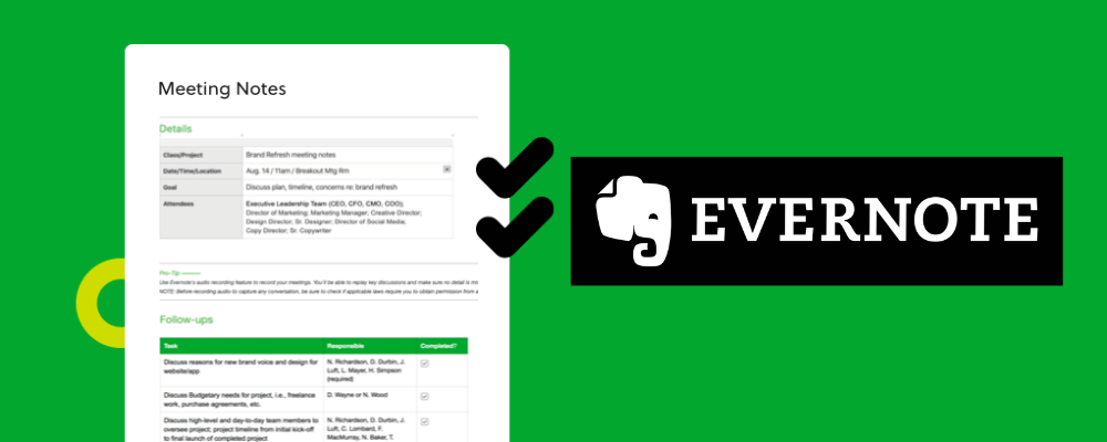 Evernote note taking example