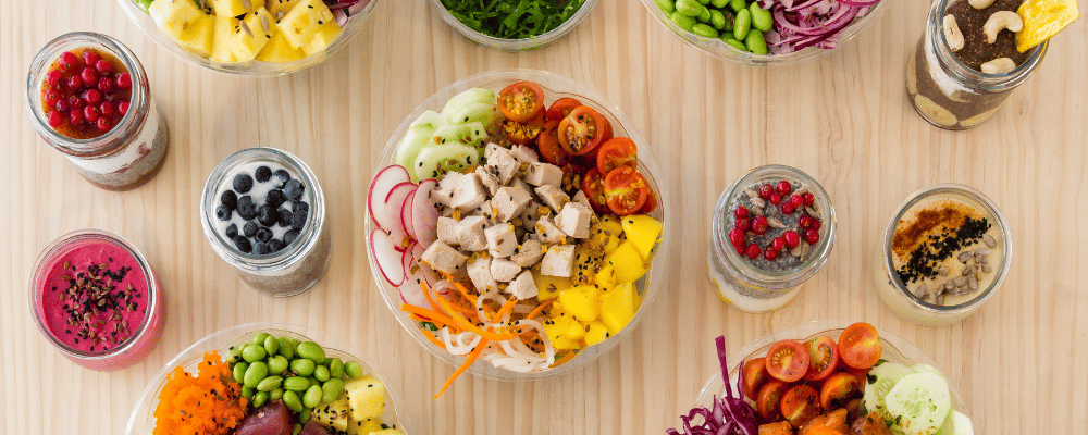 executive wellness retreat includes healthy food like these bowls of fruit and vegetables.