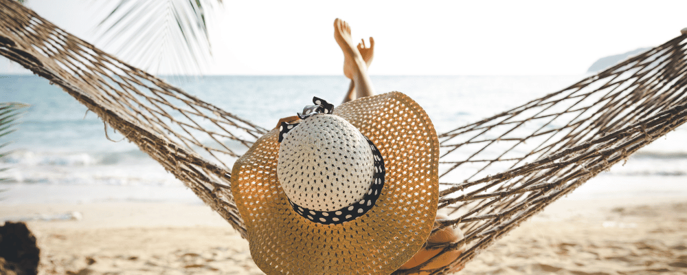 woman enjoying hammock at executive retreat