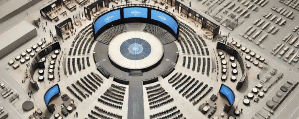 AI layout for a conference floor plan