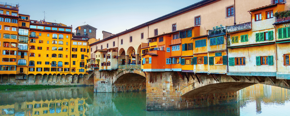 colorful houses in the streets of florence italy