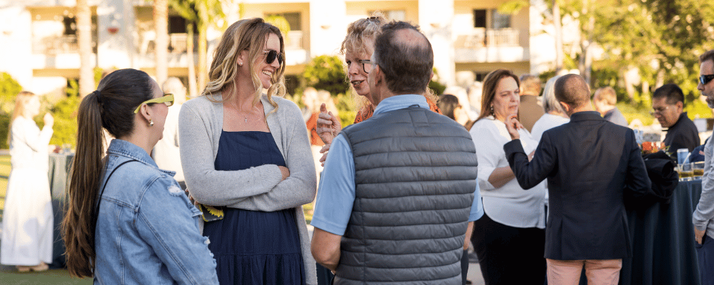 group of attendees networking during an incentive trip