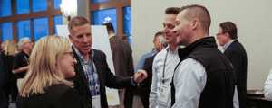 group of attendees networking