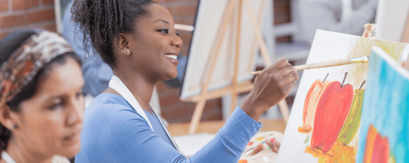 group painting session