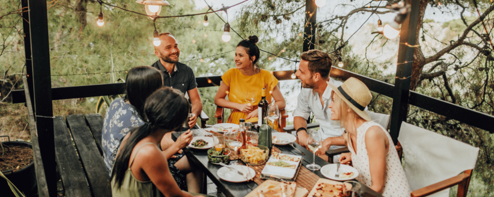 Group of people having fun at a social event