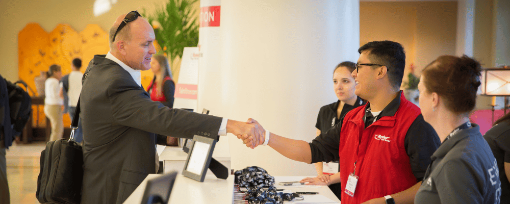 Exceptional customer service at a corporate conference